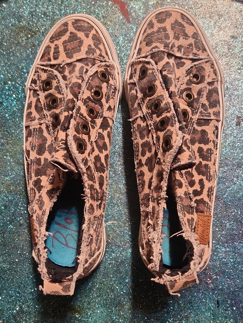 Leopard-Print Slip-On Canvas Sneakers in Tan/Black